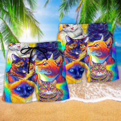 Cat Lovely Love Life Style - Beach Short - Owls Matrix LTD