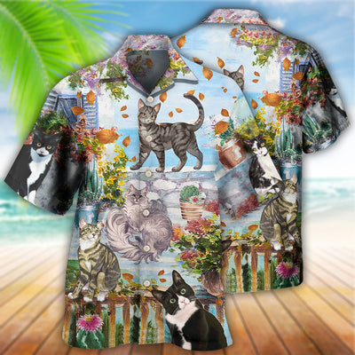 Cat Loves Home And Loves Summer - Hawaiian Shirt - Owls Matrix LTD