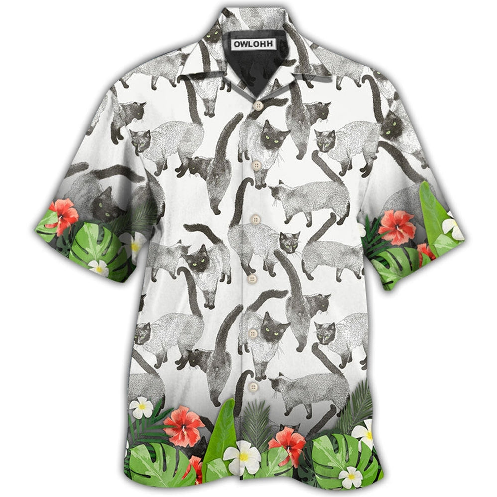 Hawaiian Shirt / Adults / S Cat Siamese Cat Lovely Tropical Style - Hawaiian Shirt - Owls Matrix LTD