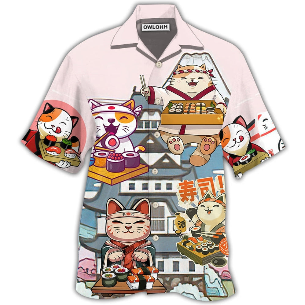 Hawaiian Shirt / Adults / S Cat Sushi Lovely - Hawaiian Shirt - Owls Matrix LTD