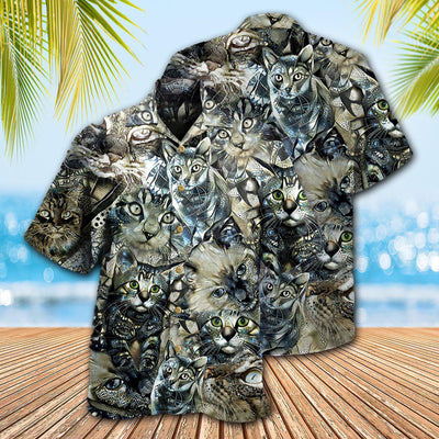 Cat Vintage Flower - Hawaiian Shirt - Owls Matrix LTD