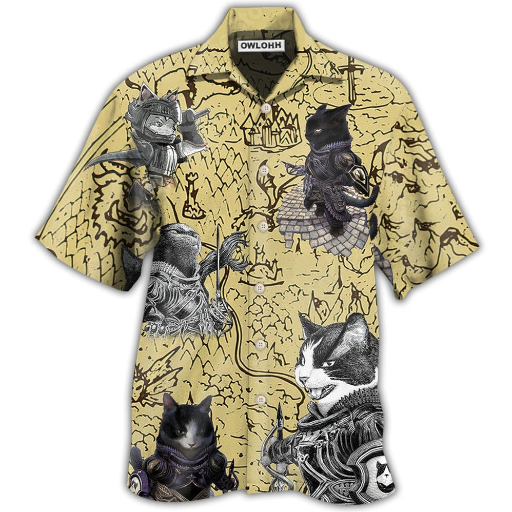 Hawaiian Shirt / Adults / S Cat Warrior Strong - Hawaiian Shirt - Owls Matrix LTD