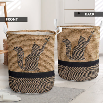 Cat Cute Rope Wallpaper - Laundry Basket - Owls Matrix LTD