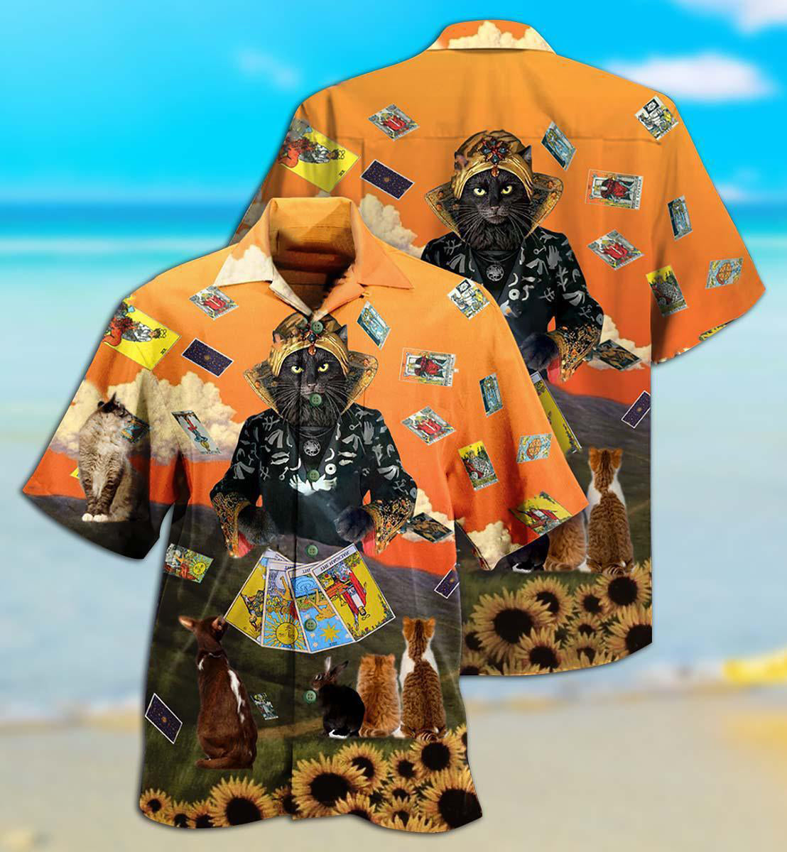 Cat And Tarot Style - Hawaiian Shirt - Owls Matrix LTD