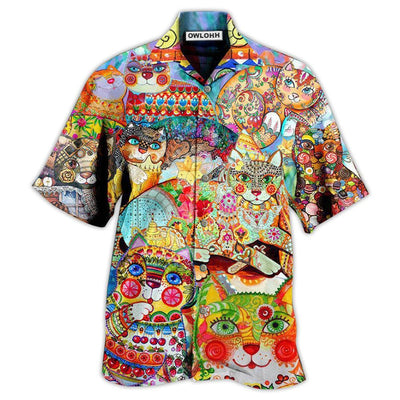 Hawaiian Shirt / Adults / S Cat Cute Colorful - Hawaiian Shirt - Owls Matrix LTD