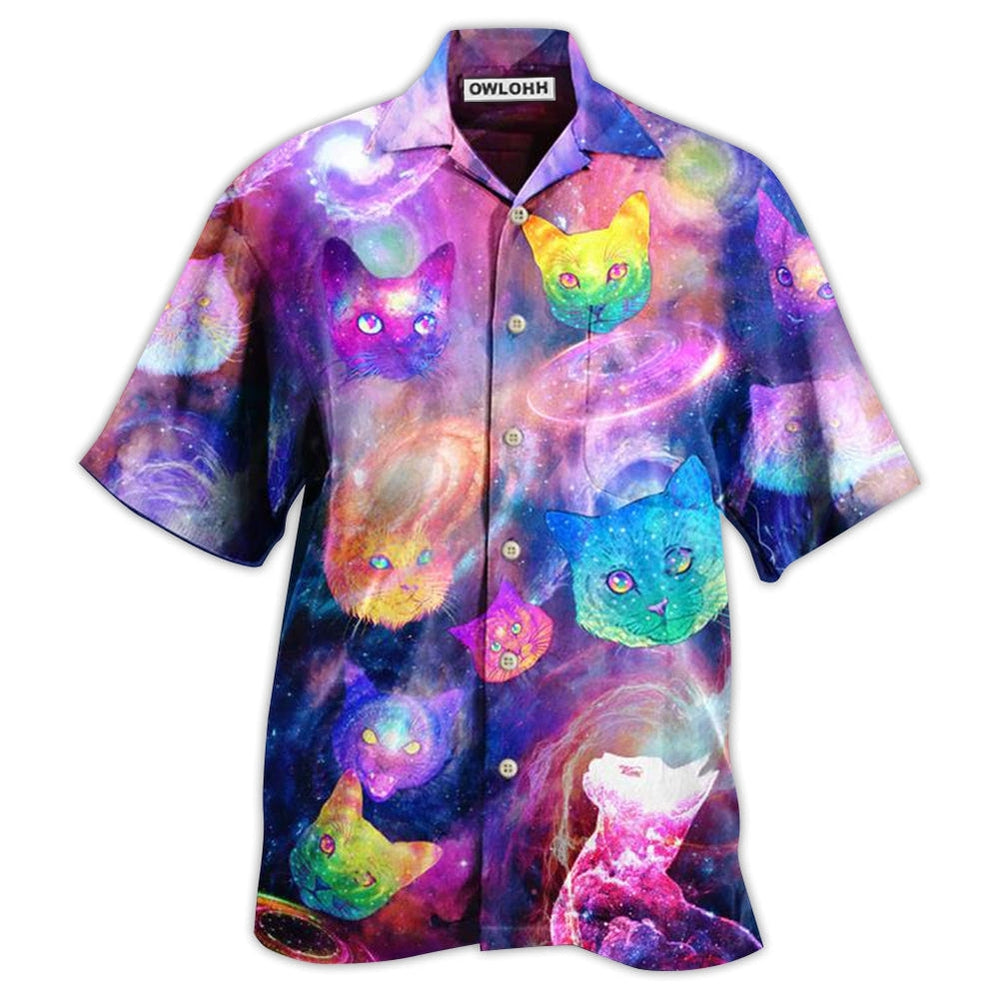 Hawaiian Shirt / Adults / S Cat Galaxy Colorfull Style - Hawaiian Shirt - Owls Matrix LTD