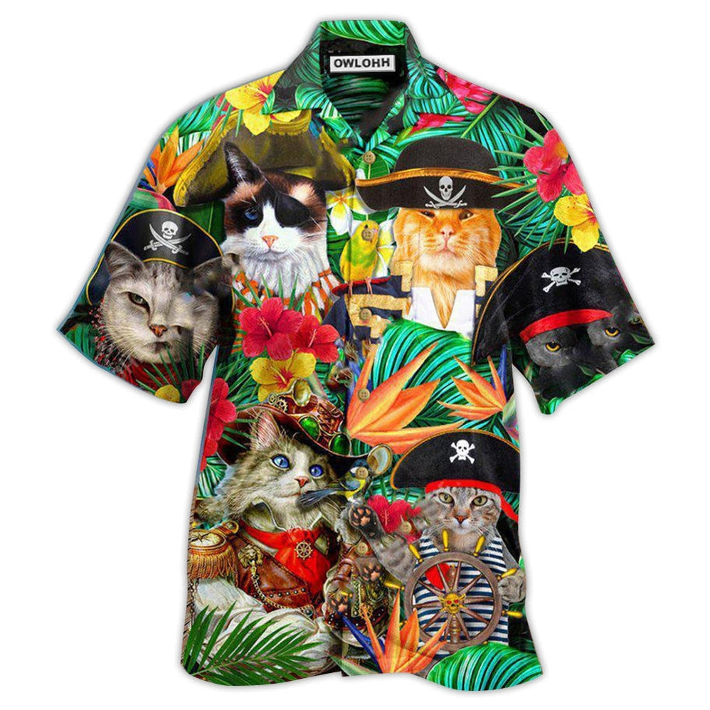 Hawaiian Shirt / Adults / S Cat It's Pirate Life For Me - Hawaiian Shirt - Owls Matrix LTD