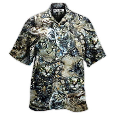 Hawaiian Shirt / Adults / S Cat Vintage Flower - Hawaiian Shirt - Owls Matrix LTD