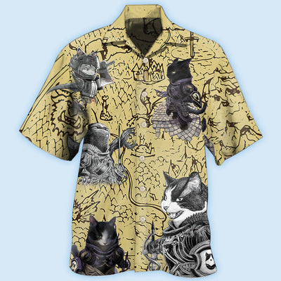 Cat Warrior Strong - Hawaiian Shirt - Owls Matrix LTD