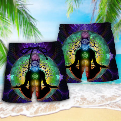 Yoga Chakra Healing Color - Beach Short - Owls Matrix LTD
