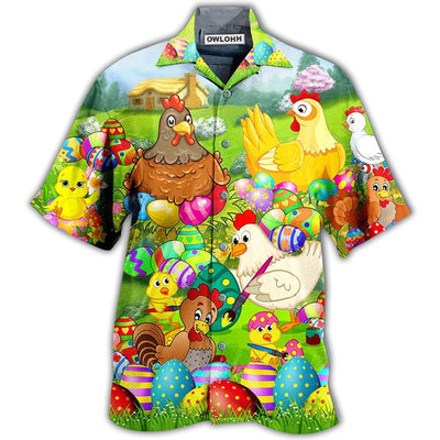 Hawaiian Shirt / Adults / S Chicken Easter Eggs So Cute - Hawaiian Shirt - Owls Matrix LTD