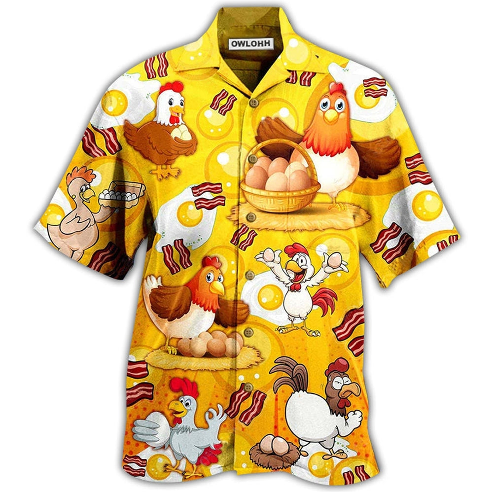 Hawaiian Shirt / Adults / S Chicken The Pet That Poops Breakfast - Hawaiian Shirt - Owls Matrix LTD
