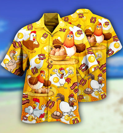 Chicken The Pet That Poops Breakfast - Hawaiian Shirt - Owls Matrix LTD
