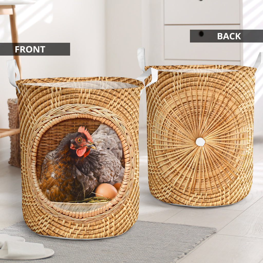Chicken Bamboo Wave - Laundry Basket - Owls Matrix LTD