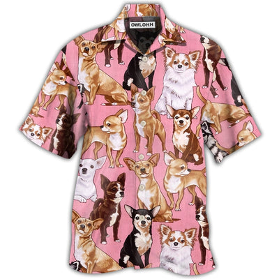 Hawaiian Shirt / Adults / S Chihuahua Dog Basic Pink - Hawaiian Shirt - Owls Matrix LTD
