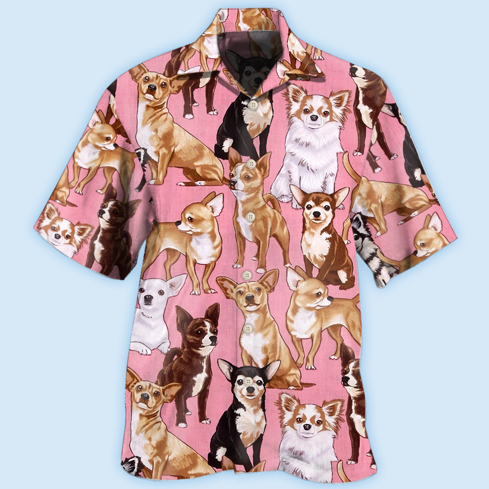 Chihuahua Dog Basic Pink - Hawaiian Shirt - Owls Matrix LTD