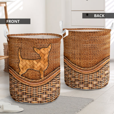 Chihuahua Cute Dog V2 Rattan Teaxture - Laundry basket - Owls Matrix LTD