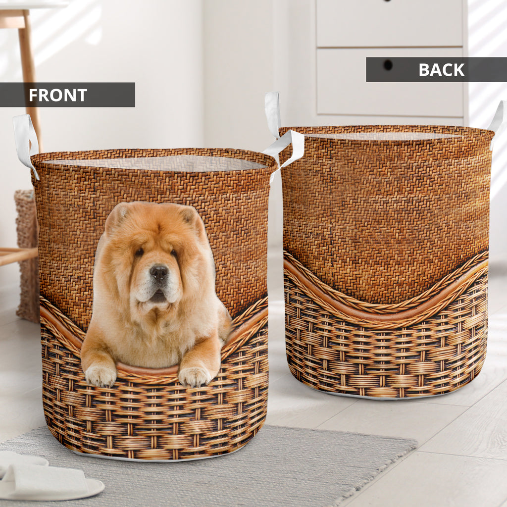 Chow Chow Dog Rattan Teaxture - Laundry basket - Owls Matrix LTD