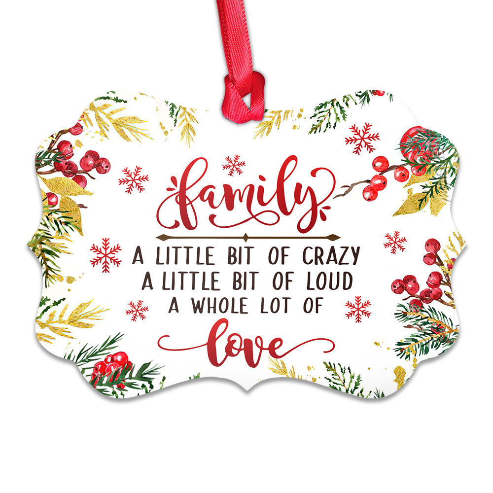 Christmas Gift Family A Whole Lot Of Love - Horizontal Ornament - Owls Matrix LTD