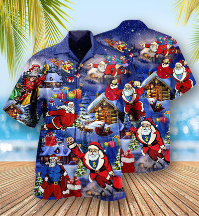 Christmas Christmas Flying Super Santa - Hawaiian Shirt - Owls Matrix LTD