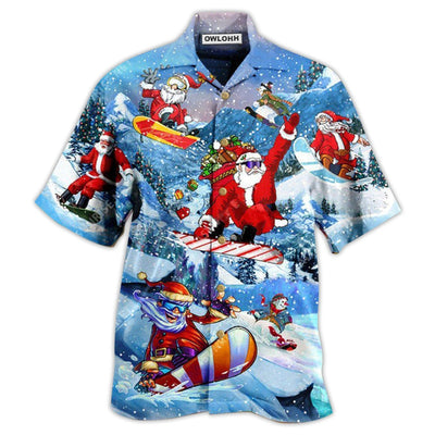 Hawaiian Shirt / Adults / S Christmas Close To Heaven Down To Earth Snowboarding With Snow - Hawaiian Shirt - Owls Matrix LTD