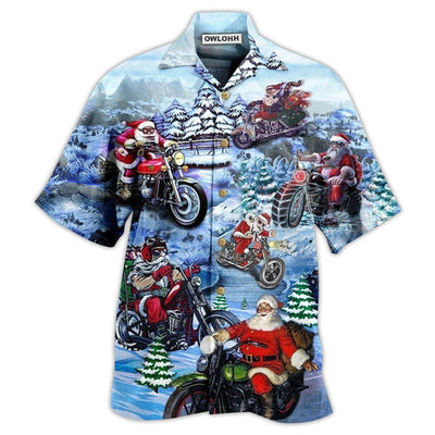 Hawaiian Shirt / Adults / S Christmas Driving With Santa Claus Merry Christmas - Hawaiian Shirt - Owls Matrix LTD
