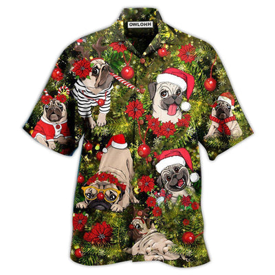 Hawaiian Shirt / Adults / S Christmas Have Yourself A Merry Little Pugmas In Grass - Hawaiian Shirt - Owls Matrix LTD