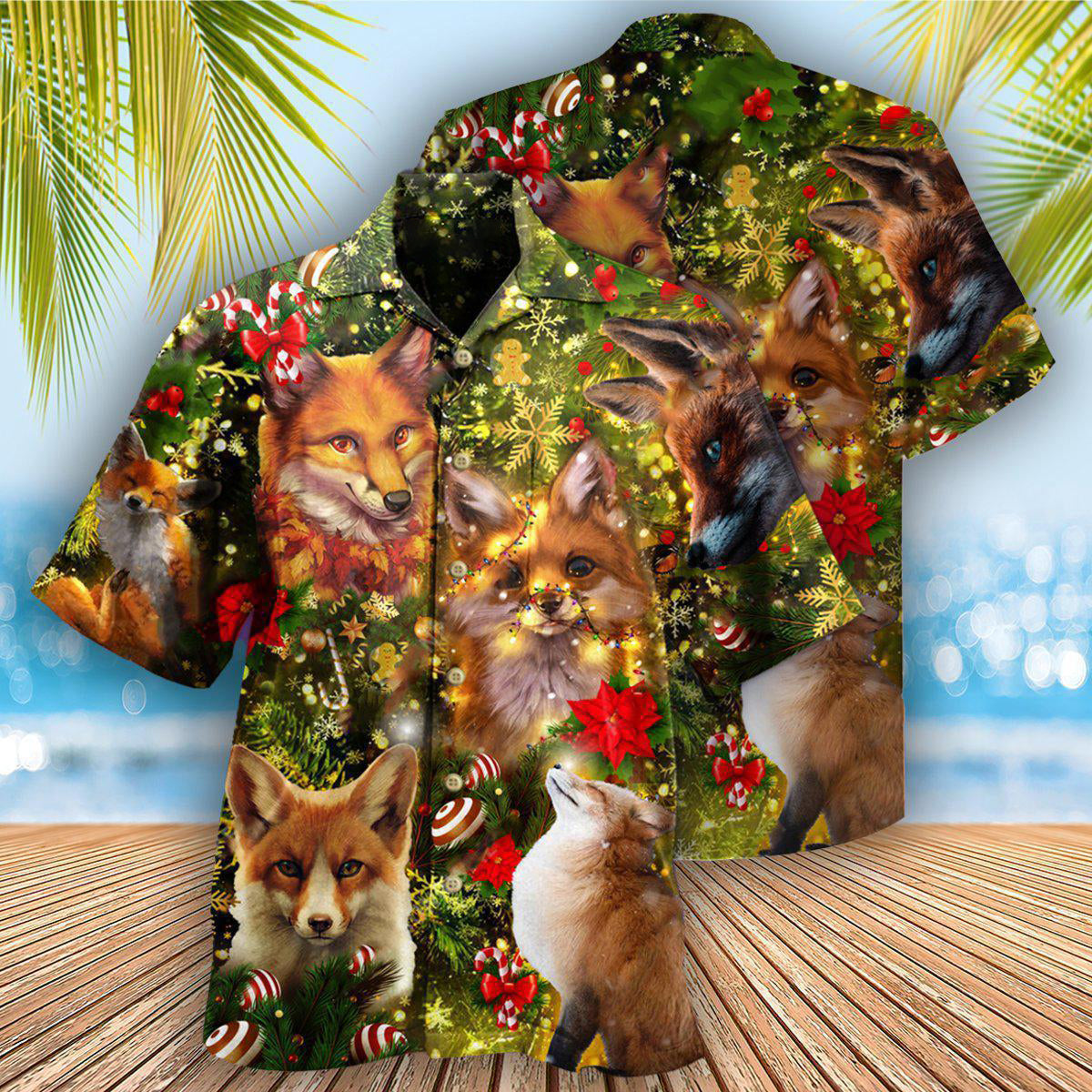 Christmas Merry Christmas Foxmask - Hawaiian Shirt - Owls Matrix LTD