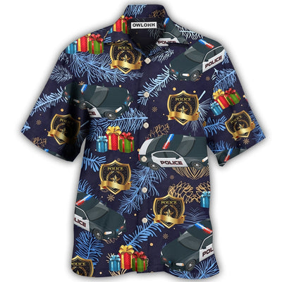 Hawaiian Shirt / Adults / S Christmas Police Pattern Merry Christmas - Hawaiian Shirt - Owls Matrix LTD