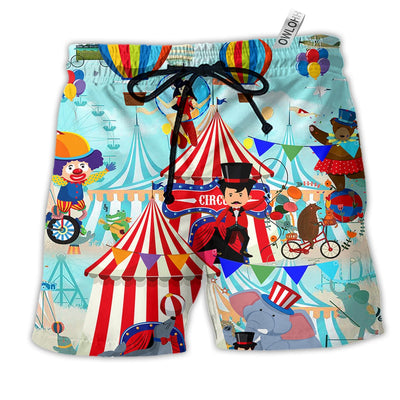 Beach Short / Adults / S Circus Love Colorful Life - Beach Short - Owls Matrix LTD
