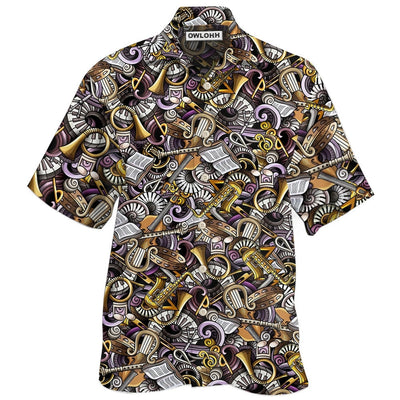 Hawaiian Shirt / Adults / S Music Classical Make Me Happy - Hawaiian Shirt - Owls Matrix LTD