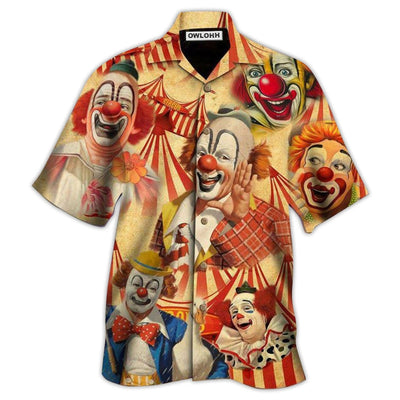 Hawaiian Shirt / Adults / S Clown Funny Happy Funny Life - Hawaiian Shirt - Owls Matrix LTD