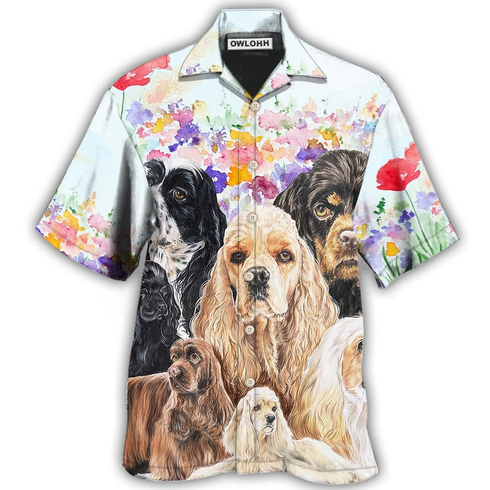 Hawaiian Shirt / Adults / S Cocker Spaniel Dog And Flowers Lover - Hawaiian Shirt - Owls Matrix LTD