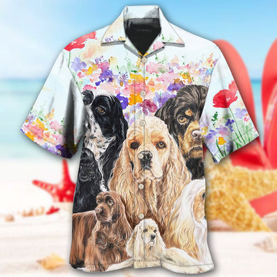 Cocker Spaniel Dog And Flowers Lover - Hawaiian Shirt - Owls Matrix LTD
