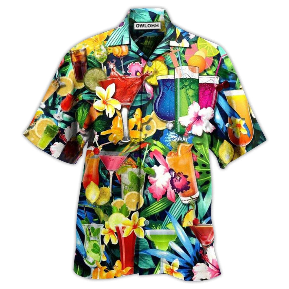 Hawaiian Shirt / Adults / S Cocktail And Flowers - Hawaiian Shirt - Owls Matrix LTD