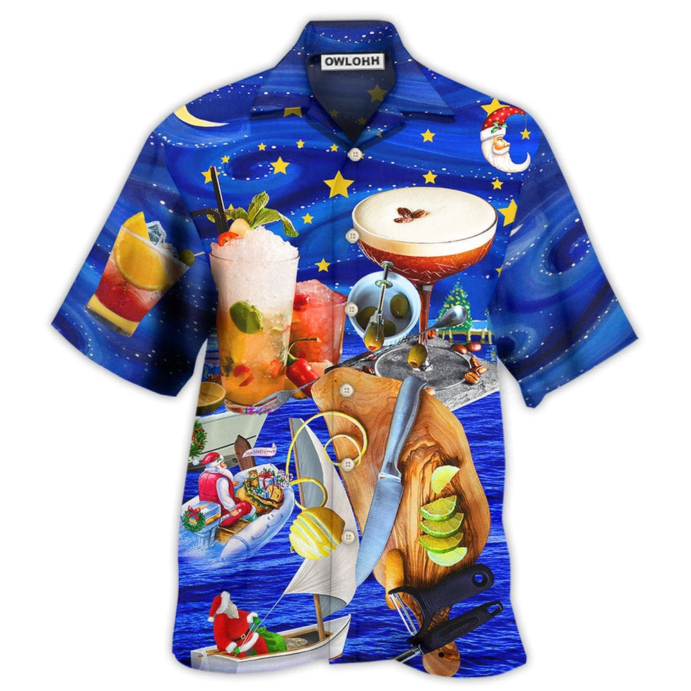 Hawaiian Shirt / Adults / S Cocktail Merry Christmas Love Sky - Hawaiian Shirt - Owls Matrix LTD