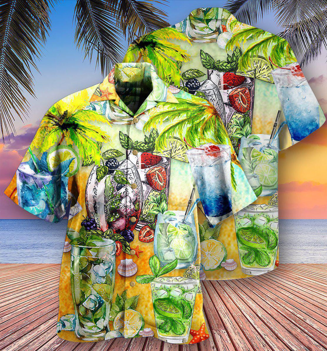 Cocktail Mojito Gives Summer Vibe - Hawaiian Shirt - Owls Matrix LTD