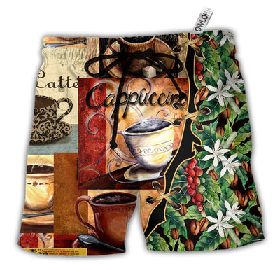 Beach Short / Adults / S Coffee A Bad Day With Coffee Better Than Colorful - Beach Short - Owls Matrix LTD