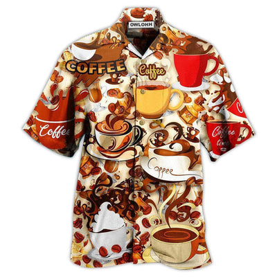Hawaiian Shirt / Adults / S Coffee Everything Gets Better With Coffee - Hawaiian Shirt - Owls Matrix LTD