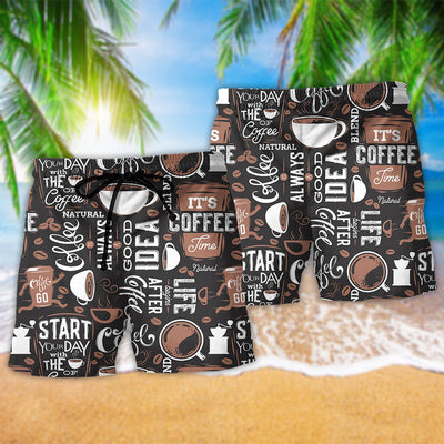 Coffee Start Your Day With The Coffee Good Idea - Beach Short - Owls Matrix LTD