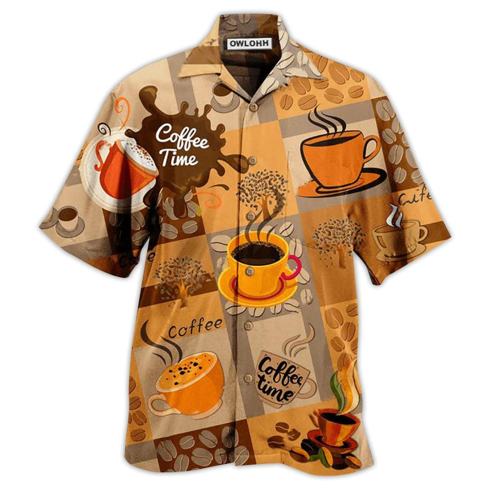 Hawaiian Shirt / Adults / S Coffee Time - Hawaiian Shirt - Owls Matrix LTD