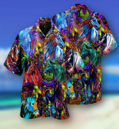 Horse Colorful In Life - Hawaiian Shirt - Owls Matrix LTD