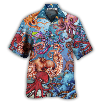 Hawaiian Shirt / Adults / S Octopus Colorful Octopus In The Ocean Want To Play - Hawaiian Shirt - Owls Matrix LTD
