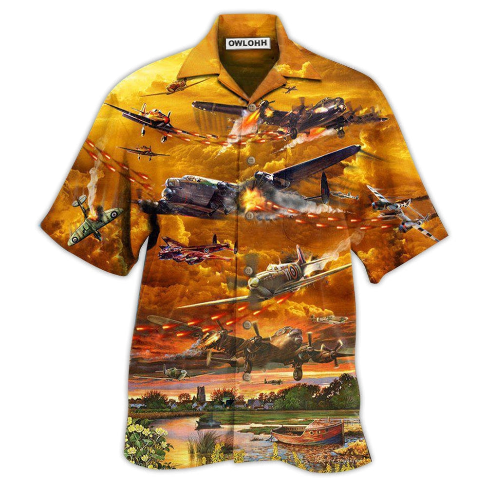 Hawaiian Shirt / Adults / S Combat Aircraft Crashing Is What's Dangerous Fire War - Hawaiian Shirt - Owls Matrix LTD