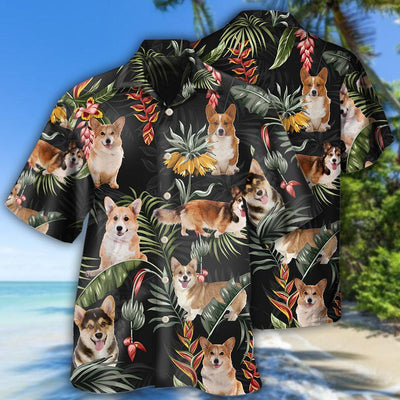 Corgi Tropical Love Dog - Hawaiian Shirt - Owls Matrix LTD