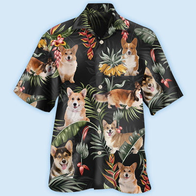 Corgi Tropical Love Dog - Hawaiian Shirt - Owls Matrix LTD