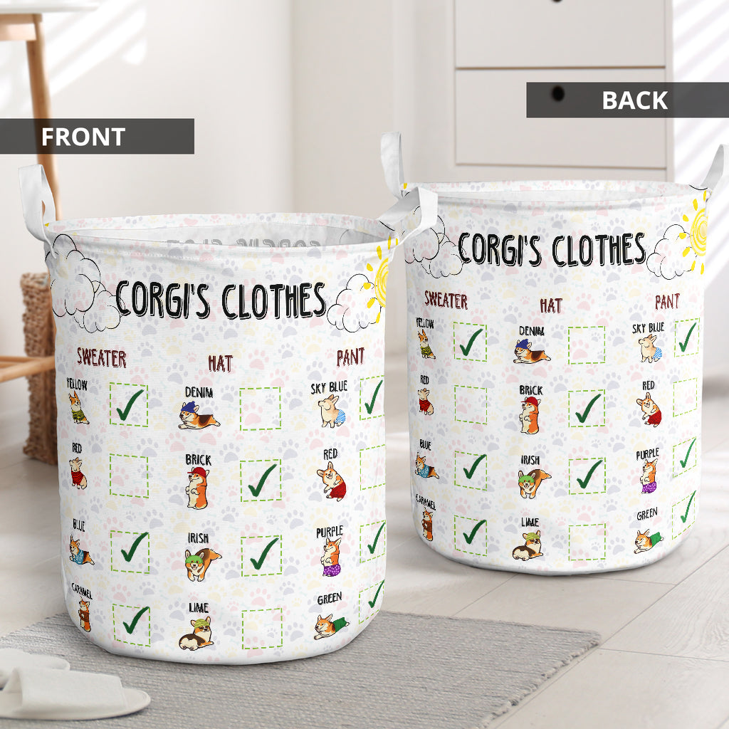 Corgi Clothes Basic Style - Laundry Basket - Owls Matrix LTD