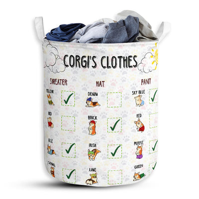 S: 17.72”x13.78” (45x35 cm) Corgi Clothes Basic Style - Laundry Basket - Owls Matrix LTD