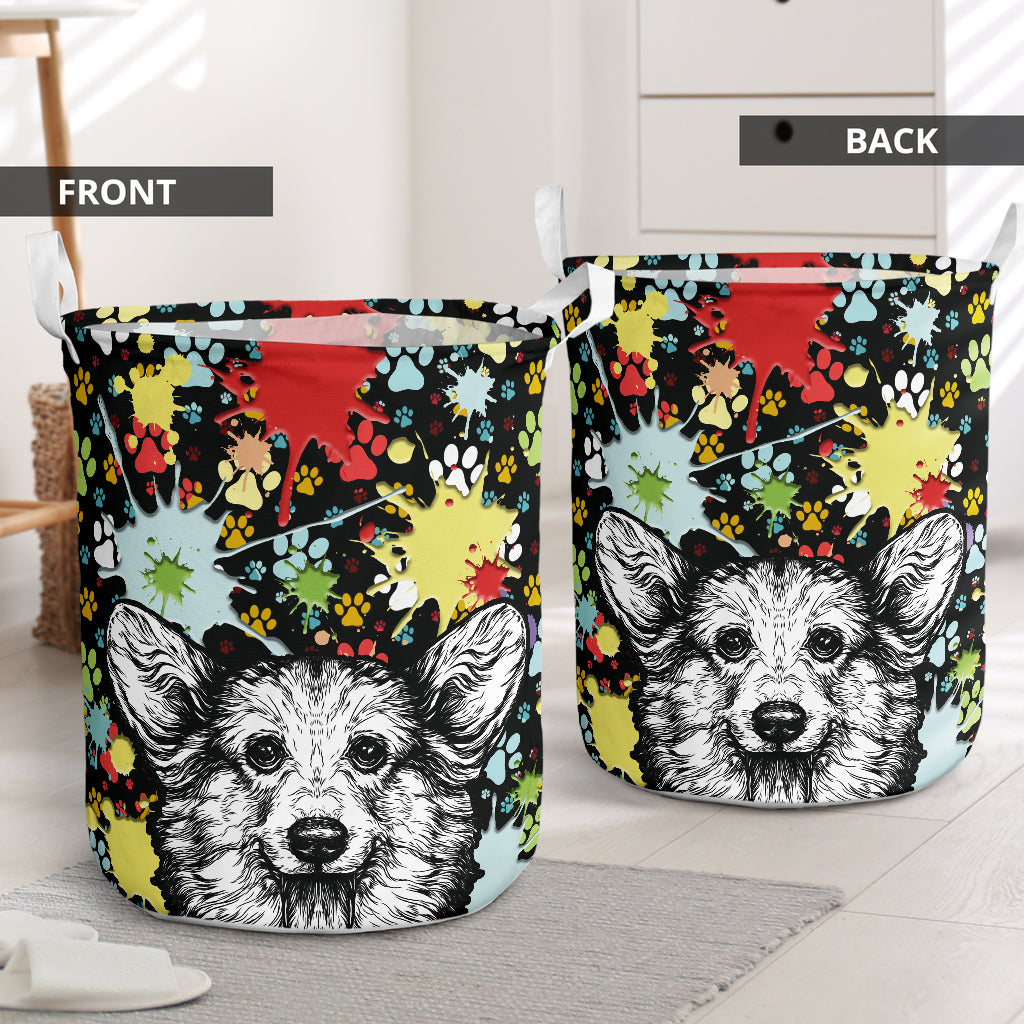 Corgi Colorful Basic Style - Laundry Basket - Owls Matrix LTD