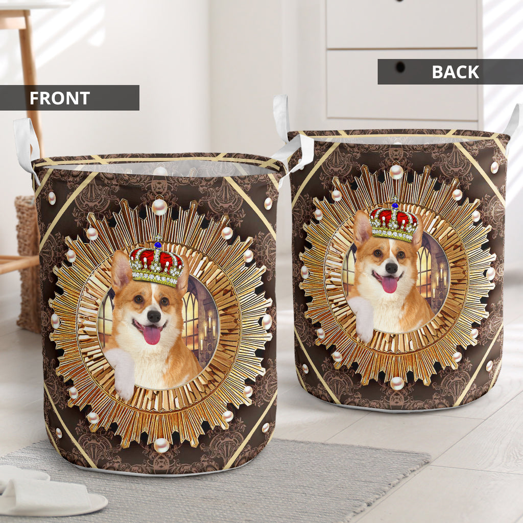 Corgi Crown Royal Style - Laundry Basket - Owls Matrix LTD